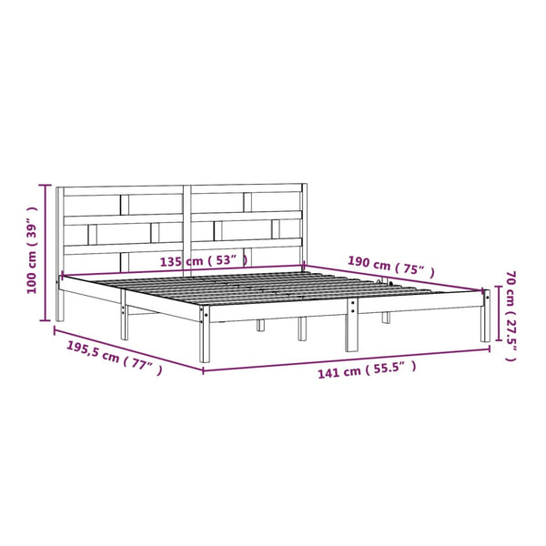 Bettgestell Babin 135x190cm (Doppelholz)