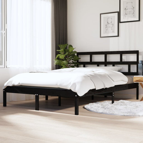 Bettrahmen Babin 140x190cm Schwarz (Kiefer)