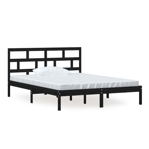 Schwarzer Bettrahmen Babin 150x200cm (Kingsize Holz)