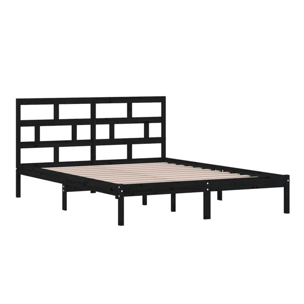 Schwarzer Bettrahmen Babin 150x200cm (Kingsize Holz)
