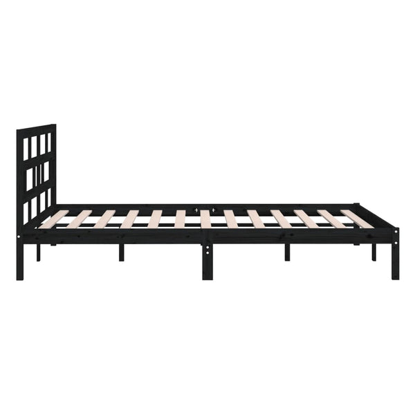 Schwarzer Bettrahmen Babin 150x200cm (Kingsize Holz)