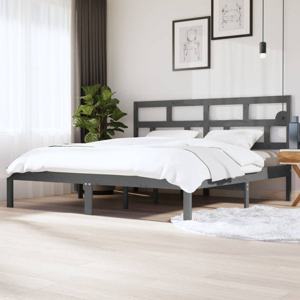 Graues Bettgestell Babin 200x200cm (Kiefer)