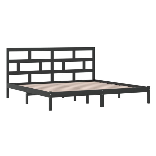 Schwarzes Bettgestell Babin 200x200cm (Kiefer)