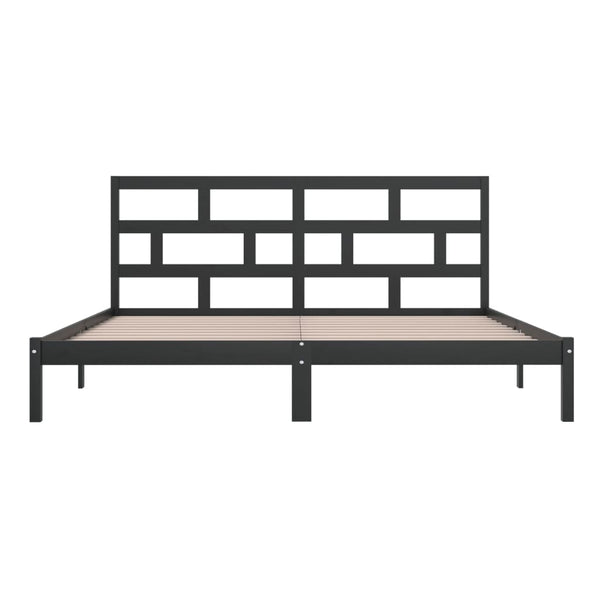 Schwarzes Bettgestell Babin 200x200cm (Kiefer)