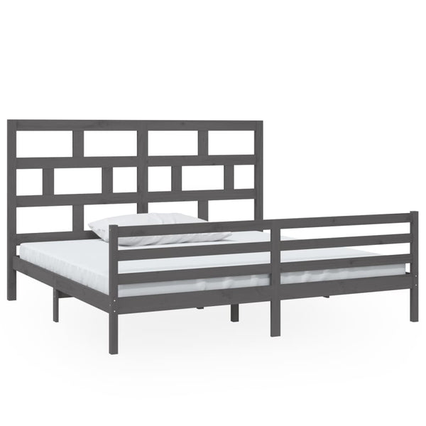 Bettgestell Bornaz 200x200cm (Kiefer) Grau