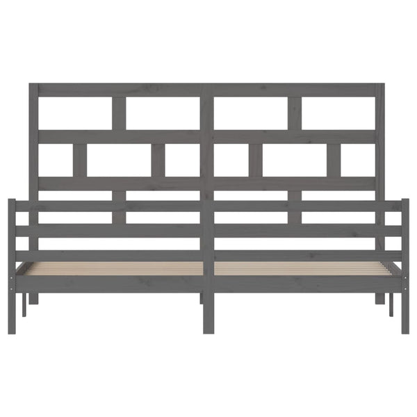 Bettgestell Bornaz 200x200cm (Kiefer) Grau