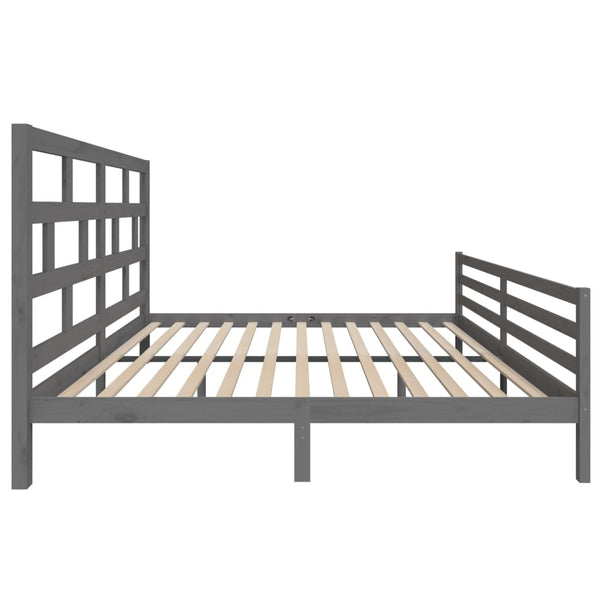 Bettgestell Bornaz 200x200cm (Kiefer) Grau