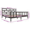 Graues Bettgestell Tabernacle 200x200cm (Kiefer)