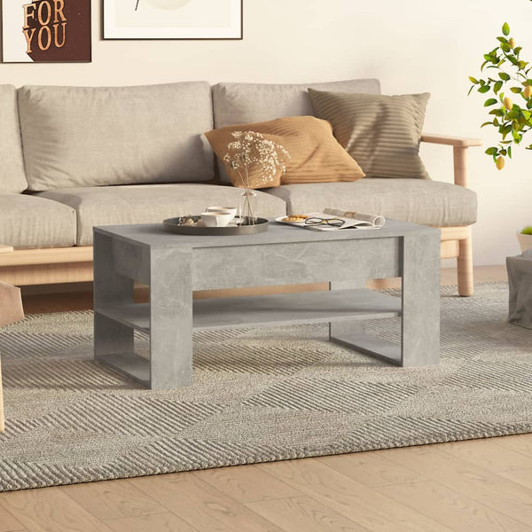 Betongrauer Couchtisch Ciocodeiu 102x55x45cm (Holz)