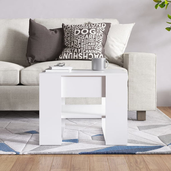 Weißer Couchtisch Vladomir 55,5x55x45cm (Holz)