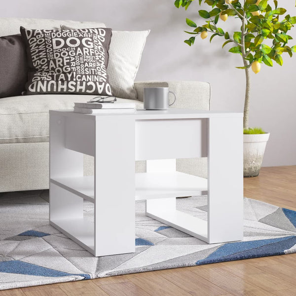 Weißer Couchtisch Vladomir 55,5x55x45cm (Holz)