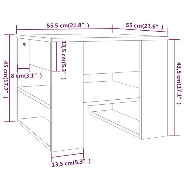 Betongrauer Couchtisch Vladimir 55,5x55x45cm (Holz)