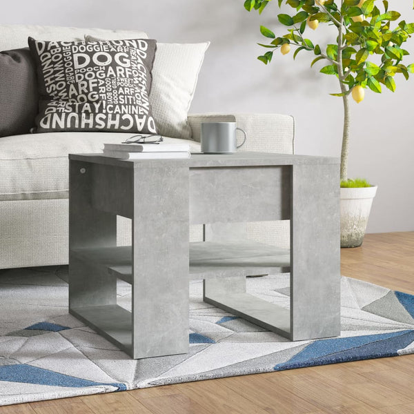Betongrauer Couchtisch Vladimir 55,5x55x45cm (Holz)