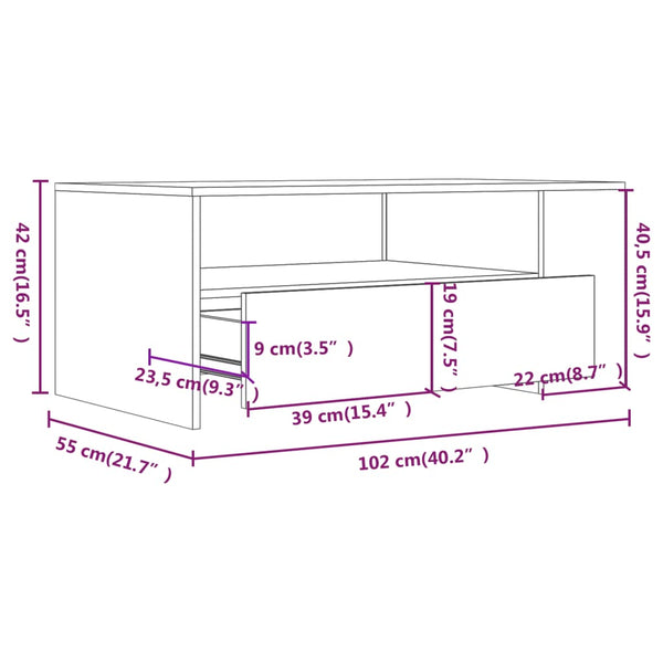 Weißer Couchtisch Philosophie 102x55x42cm (Holz)