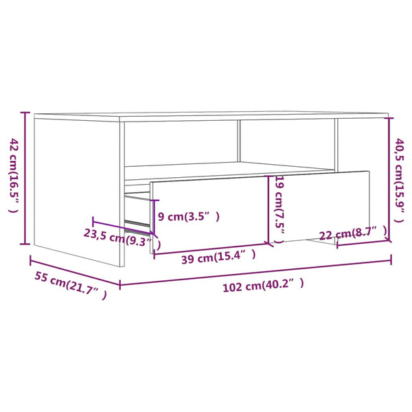 Musta sohvapöytä Filosofia 102x55x42cm (puinen)