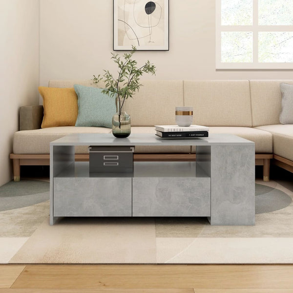 Betoninharmaa sohvapöytä Filosofia 102x55x42cm (puinen)