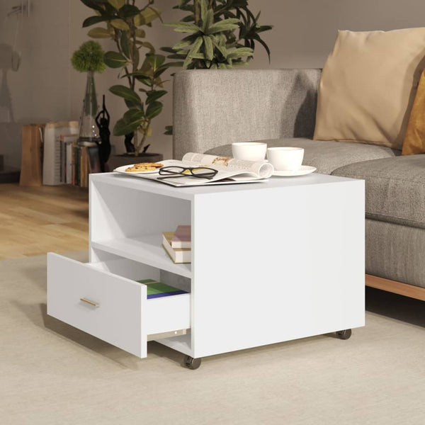 Weißer Couchtisch Leopol 55x55x40cm (Holz)