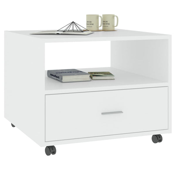 Weißer Couchtisch Leopol 55x55x40cm (Holz)