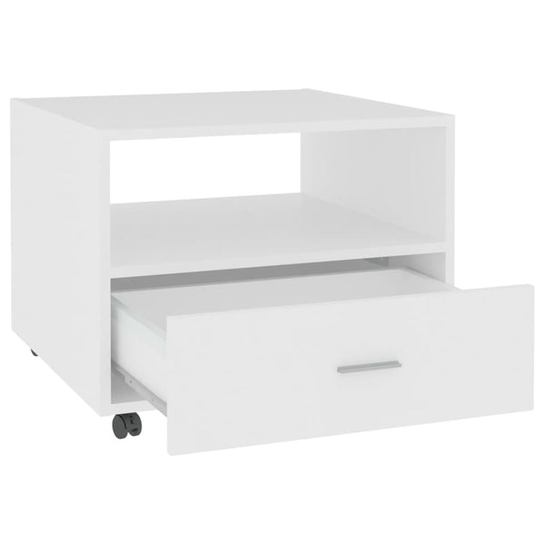 Weißer Couchtisch Leopol 55x55x40cm (Holz)