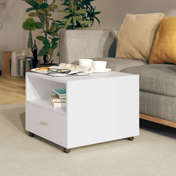 Weißer Couchtisch Leopol 55x55x40cm (Holz)