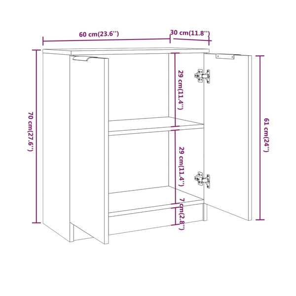 Weißes Sideboard Basilca 60x30x70cm (Holz)