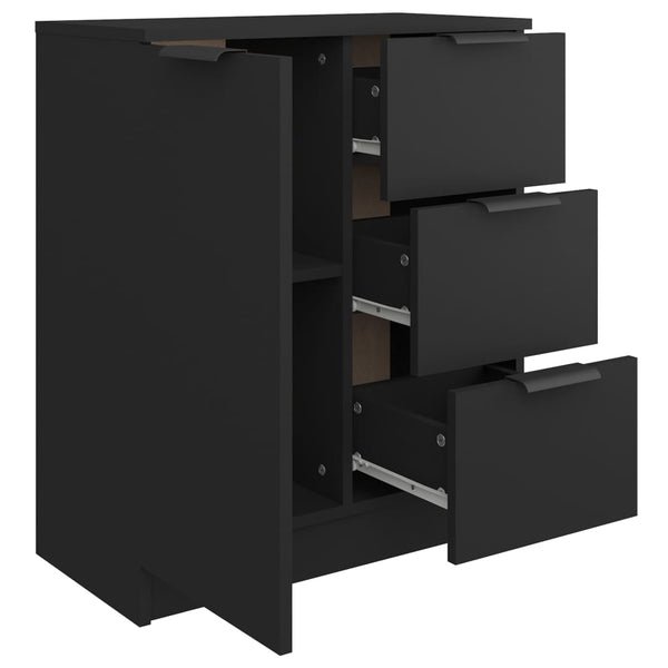 Schwarze Anrichte Fili 60x30x70cm (Holz)