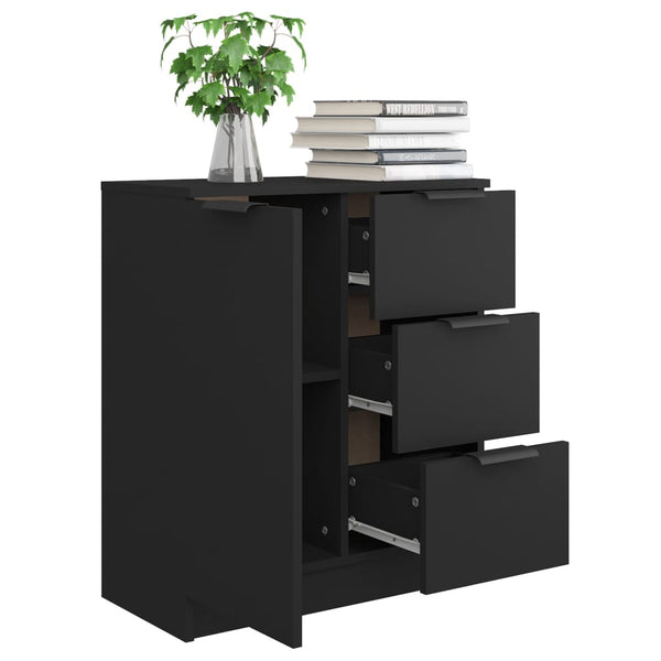 Schwarze Anrichte Fili 60x30x70cm (Holz)