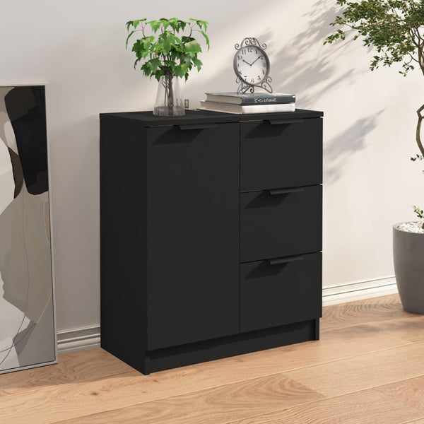 Schwarze Anrichte Fili 60x30x70cm (Holz)