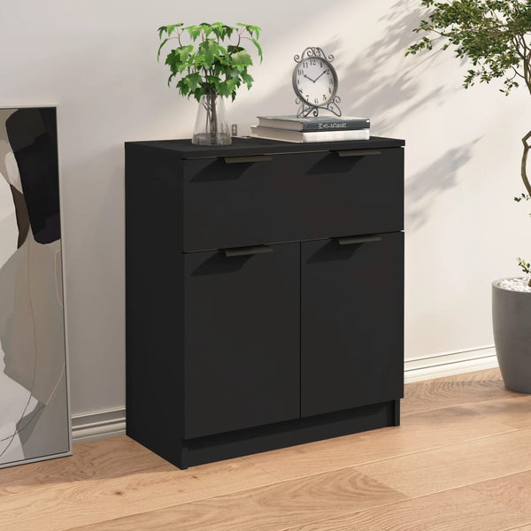 Schwarzes Sideboard Zaide 60x30x70cm (Holz)