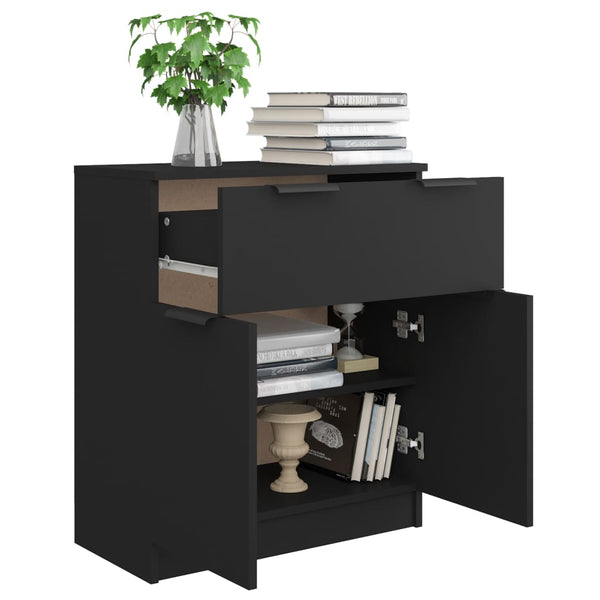 Schwarzes Sideboard Zaide 60x30x70cm (Holz)