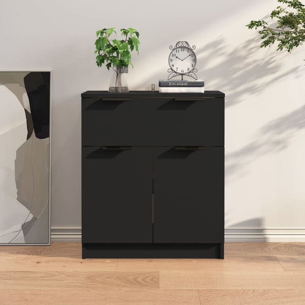 Schwarzes Sideboard Zaide 60x30x70cm (Holz)