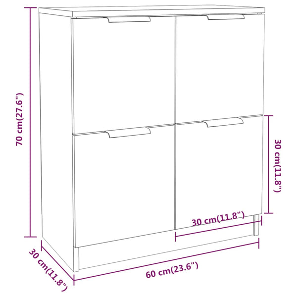 Weißes Sideboard Candefia 60x30x70cm (Holz)