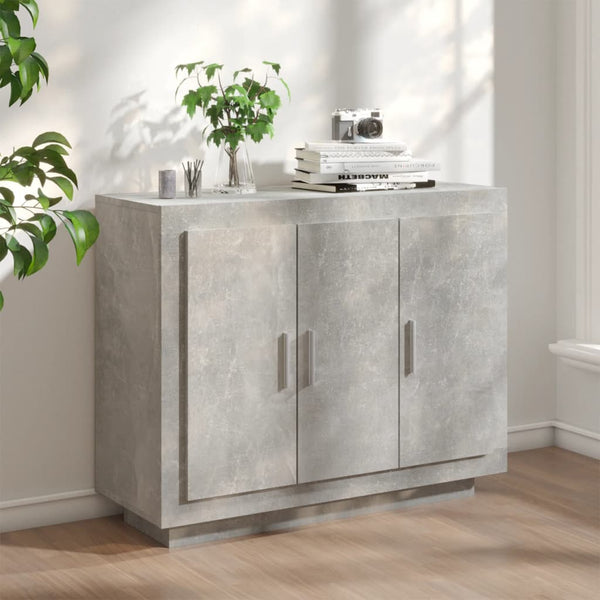Betongraues Sideboard Nusem 92x35x75cm (Holz)
