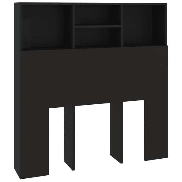 Schwarzes Kopfteil mit Stauraum Haig 100x19x103,5cm