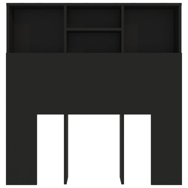 Schwarzes Kopfteil mit Stauraum Haig 100x19x103,5cm