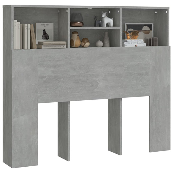 Betongraues Kopfteil mit Stauraum Haig 120x19x103,5cm