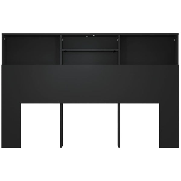 Schwarzes Kopfteil mit Stauraum Haig 160x19x103,5cm