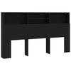 Schwarzes Betthaupt mit Stauraum Haig 180x19x103,5cm