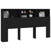 Schwarzes Betthaupt mit Stauraum Haig 180x19x103,5cm