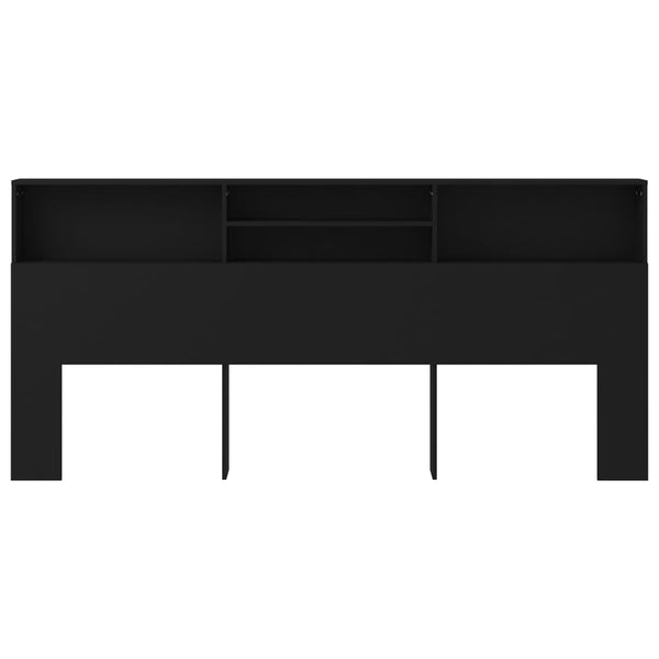 Kopfteil Deulet 220x19x103,5cm in Schwarz mit Stauraum