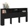 Kopfteil Deulet 220x19x103,5cm in Schwarz mit Stauraum
