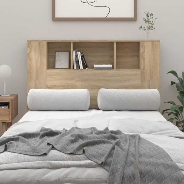 Sonoma-Eiche Bettkopfteil mit Stauraum Cochintu 120x18,5x102,5cm