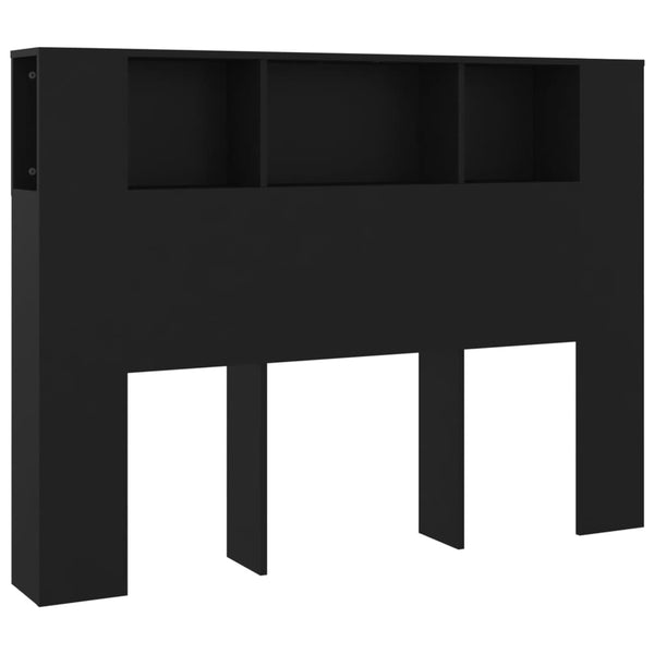 Schwarzes Kopfteil mit Stauraum Zane 140x18,5x104,5cm