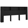 Schwarzes Kopfteil mit Stauraum Mihaida 220x18,5x104,5cm