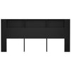 Schwarzes Kopfteil mit Stauraum Mihaida 220x18,5x104,5cm