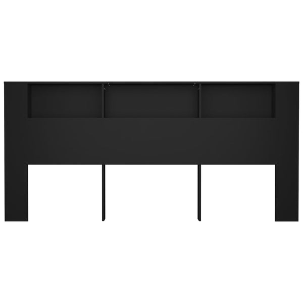 Schwarzes Kopfteil mit Stauraum Mihaida 220x18,5x104,5cm