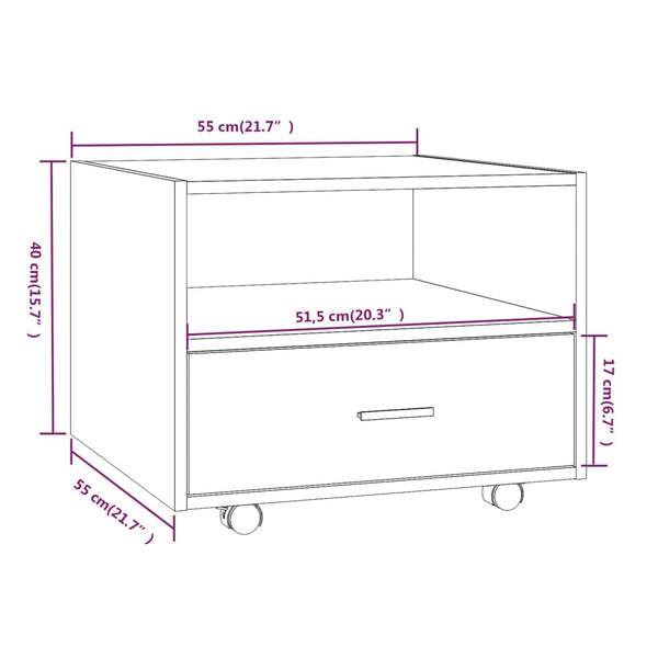 Couchtisch Leopol 55x55x40cm, grau (Holz)