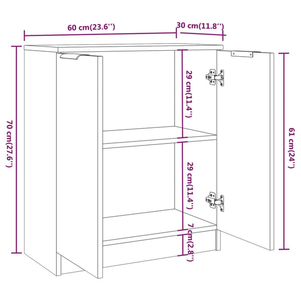 Serviertisch Wildeiche Basilca 60x30x70cm (Holz)