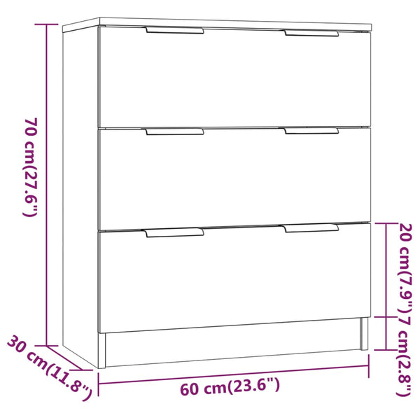 Graues Sideboard Gania 60x30x70cm (Holz)