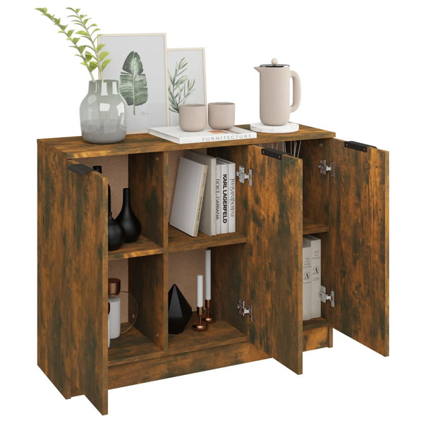 Räuchereiche Sideboard Nastaca 90,5x30x70cm (Holz)